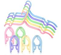 Hslife 20 Pcs Portable Colored Folding Clothes Hangers, Portable Folding Travel Hangers, Clothes Drying Rack for Travel(5 Colors)