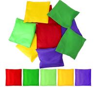 Hslife Small Colorful Nylon Bean Bags for Hand Toss Games - Durable Kids & Outdoor Cornhole Bean Bags, Tossing Bags for Classroom, Backyard, and Family Activities (4.7in-10 Pcs)