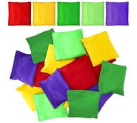Hslife Small Colorful Nylon Bean Bags for Hand Toss Games - Durable Kids & Outdoor Cornhole Bean Bags, Tossing Bags for Classroom, Backyard, and Family Activities (4.7in-15 Pcs)