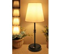 HSLighting Cordless Table lamp Touch Control, Battery Operated Fabric Shade Desk Lamp with Brightness 5%-100% Stepless Dimmable Rechargeable Bedside Lamp for Dining Room Bedroom Bedside Bar Outdoor