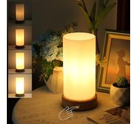 HSLighting Cordless Table lamp Touch Control, Battery Operated Glass Shade Desk Lamp with Brightness 5%-100% Stepless Dimmable Rechargeable Bedside Lamp for Dining Room Bedroom Bedside Outdoor