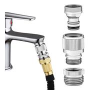 hsmhose Sink Faucet Quick Connector, Faucet Adapter for Sink Connection, Shower Hose/Garden Hose, Washing Machine, Pet Bathing, Chrome Finish, Brass, Contemporary Style