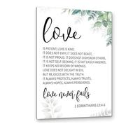 HSMXNEONJB 1 Corinthians 13 Love Scripture Canvas - Is Patient, Is Kind Wall-Art, Framed Christian Print for Bedroom, Prayer Room, Office (Framed,08x12inch(20x30cm))
