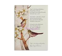 HSMXNEONJB Hope Is The Thing with Feathers Emily Dickinson Quote Literary Art Canvas Print Wall-Art for Study Library Bedroom Decor(Unframed,08x12inch(20x30cm))