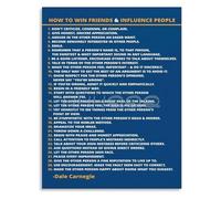 HSMXNEONJB Inspirational Words How to Win Friends and Influence People Canvas Art for Motivational Room Decor(Unframed,12x18inch(30x45cm))