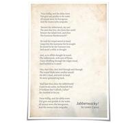 HSMXNEONJB Jabberwocky Art Print - Illustrated Canvas Featuring the Classic Nonsense Poem, Conversation-Starter for Living Room or Den(Unframed,08x12inch(20x30cm))
