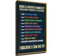 HSMXNEONJB Motivational Success Poster Growth Mindset Quotes Challenge Yourself Encouraging Wall-Art for Home Office Study Room Living Decor(Unframed,08x12inch(20x30cm))