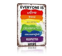 HSMXNEONJB Open Heart Metal Sign No Hate Only Love Understanding Tin Reference Vintage Green Patina For Nonprofit Office Reception Wall 8 X 12 inch