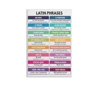 HSMXNEONJB Wisdom of the Ages Poster: Latin Phrases with English Translations, Boho Inspired Canvas Art for Study, Office, Living Room Decor(Framed,16x24inch(40x60cm))