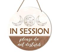HSNBT In Session Door Sign, in Session Door Hanging Sign for Therapists Counselor Therapy Office Spa Room Reiki Studio Decor Do Not Disturb Door Sign Farmhouse Wall Decorations Massage in Session