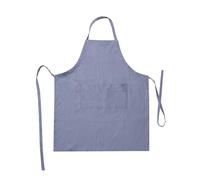 HSOFTIFY 100% Pure Linen Apron Dress with Adjustable Strap, 1 Pockets for Women Men Apron Waitress, Kitchen Chef Cooking Cleaning Pottery,Denim Blue