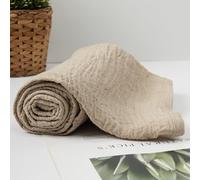 HSOFTIFY 100% Pure Linen Bath Towel with Pleated Lightweight Soft Bath Towels for Travel Bathroom Beach 85.09 x 134.62cm Hair Towel Wraps for Women,Apricot