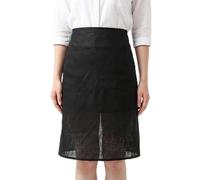 HSOFTIFY 100% Pure Linen Half Apron with 2 Pockets for Women Men Kitchen Chefs, Plain Waist Apron for Waitress Cleaning Catering Gardening Cooking Pottery,Black