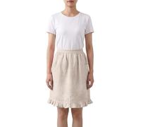 HSOFTIFY 100% Pure Linen Waist Apron with 2 Pockets, Frilly Ruffled Vintage Maid Half Apron Long Ties for Women Waitress Kitchen Cooking Restaurant Bistro, Linen