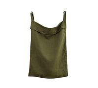 HSOFTIFY Linen Hanging Laundry Hamper Bag, 100% Linen Over The Door Laundry Hamper with Buttons and Zipper, Space Saving Door Hampers for Laundry Dirty Clothes Home Travel, Green