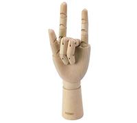HSOMiD Flexible Wooden Artist Manikin - Moveable Hand Figure, 12 Inches, Men's Left Hand for Sketching, Drawing, Painting & Home Office Decoration