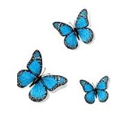 HSONAIGEE 48 Pcs Blue Monarch Butterfly Decor 4 Sizes 3D Halloween Butterflies Wall Decal Fall Butterfly for Crafts Halloween Party Wall Table Bedroom Decorations