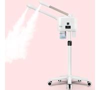 HSONBIUTY Professional 2 in 1 Facial Steamer with Hot & Cold Water Nozzle, Digital Display, 650ml Capacity, White, Plastic, Detoxifying & Hydrating, 750W, 120V, 30 Min Runtime, All Skin Types, FS-03