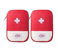 HSOOVZN 2 Packs Travel First Aid Bag,Empty Mini First Aid Pouch,Emergency Medicine Storage Organizer Bag Health and Household Supplies