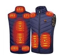 HSOSK Men Heated Gilet for Outdoor: 11 Zone Heated Jacket - Winter USB Heating Body Warmer for Hiking Skiing Camping Hunting Fishing Riding Golf (Battery Pack Not Include)