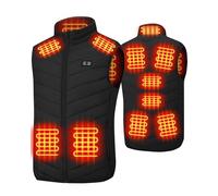 HSOSK Men Heated Gilet for Outdoor: 11 Zone Heated Jacket - Winter USB Heating Body Warmer for Hiking Skiing Camping Hunting Fishing Riding Golf (Battery Pack Not Include)