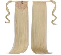 HSPCYGG Clip Ponytail Black Ponytails Extensions Wavy 18" 4.2 Oz Wrap Around Synthetic Hair Extension Del Pelo Look Real Girl Hair Piece Wig Women Fluffy Soft&Not Tangled