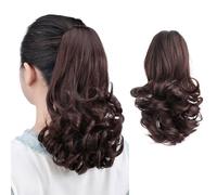HSPJHTM Ponytail Extensions Brown Ponytail Extension Ponytail Clip for Women Curly 12 Inch Wavy Synthetic Hair Clip Halloween Fluffy Plush Use