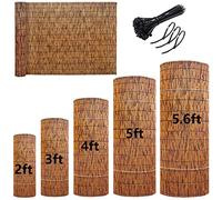HSPLXYT Natural Reed Fencing, Privacy Fence, Bamboo Reed Roll-Up Blind Shades, 2-5 Feet High, Hand-Woven, Sun Shade, Waterproof (Size: 61x915CM(2x30ft))