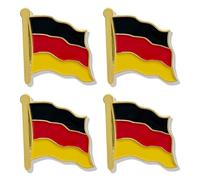 HSQCEZ 4 Pack Germany Flag Lapel Pin - German Flags Pins Lapel Hat Backpacks Suit Decoration & Men Women Waving Patriotic Enamel Metal Badge Souvenir, Zinc, no gemstone