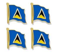 HSQCEZ 4 Pack Saint Lucia Flag Lapel Pin - Saint Lucia Flags Pins Lapel Hat Backpacks Suit Decoration & Men Women Waving Patriotic Enamel Metal Badge Souvenir, Zinc, no gemstone