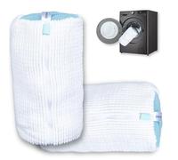 HSQUARE Shoe Bag for Washing Machine - 2-Pcs Laundry Shoe Bag Set - Shoe Laundry Bag for Washer and Dryer - Laundry Shoe Bag for Washer - All Shoe Types and Sizes, White, Modern