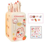 HSQWYY Kawaii refrigerator cute pen holder pencil cup, multifunctional container huge capability stationery with a drawer organizer home school office desktop storage (white)