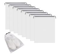 Hsrag 10Pcs Clear Shoe Bags for Travel - Portable Waterproof Storage with Drawstring, Multifunctional Small Bags for Men & Women, Ideal for Underwear, Shoe & Cosmetic Organizing