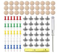 Hsrag 123Pcs Car Headliner Repair Kit, Beige Headliner Repair Buttons with Snap Rivets, Screwdriver & Cloth Ruler for Car Roof Ceiling Buckle Repair