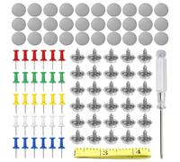 Hsrag 123Pcs Car Headliner Repair Kit, Grey Headliner Repair Buttons with Snap Rivets, Screwdriver & Cloth Ruler for Car Roof Ceiling Buckle Repair
