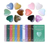 Hsrag 12PCS Healing Crystals Heart Set - Natural Stone Heart Crystal Set with Transparent Box, Polished Pocket Gemstones, Ideal Crystal Gifts for Women, Beginners & Spiritual Use