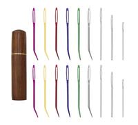 Hsrag 18 Pcs Yarn Needles Set, Colorful Sewing Needles Wool for Crochet, Embroidery Needles with Wooden Case for Embroidery Knitting Crochet Project