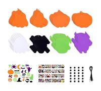 Hsrag 204Pcs Halloween Foam Stickers Craft Kit, Glitter Crafts DIY Kits, Adhesive Foam Crafts for Kids, Halloween Party Supplies Arts and Craft for Toddlers