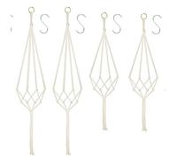 Hsrag 4 Pack Hanging Planters Baskets with Metal Hooks Indoor Outdoor | 90cm & 105cm,Natural Cotton Rope Hanging Planter,natural cotton handwoven, rental friendly no drill,Macrame Baskets