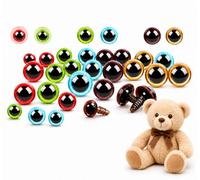 Hsrag 80 Pcs Safety Eyes for Crochet Toys with Secure Washers Plastic Teddy Bear Eyes Doll Eyes for Toy Making Amigurumi Dolls DIY Crafts
