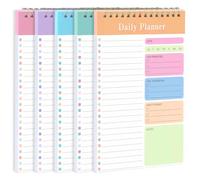 Hsrag A5 To Do List Pad, Daily Planner Notepad, Checklist Things To Do Today, Coiled Undated Schedule Notebook, To Do Planner, Daily Task List Pad for Work Study Productivity (Multicolour)