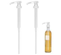 Hsrag Bottle Pump Dispenser, White Plastic, 17.5cm Length, 2 Pack Syrup Dispenser with Easy Press Design