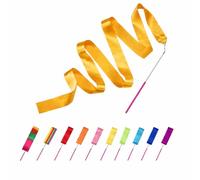 Hsrag Dance Ribbons 10 Pack Rainbow Gymnastics Streamers Ribbon Wands Rhythmic Baton Twirling Sticks for Kids Circus Carnival for School Play Home Fun