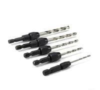 HSS 6542 Countersink Drill Bit Set 5pcs with 6.35mm Hex Shank for Consistent Depth and Diameter Control