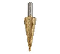 HSS 6542 Gold Coated Spiral Step Drill Bit, Carbide Cobalt Cone 4-12/20/32mm With Triangular Shank For Metal Drilling 1pcs(4-20mm)