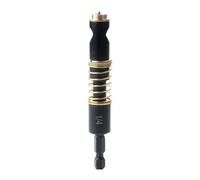 HSS Brass Self Centering Drill Bit for Woodworking Screws, Includes Spring Loaded Guide to Maintain Drill Bit Position and Clear Sawdust From Both Sides of the Hole (1/4)