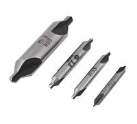 HSS Center Drill Bits Set 4PCS 1mm 2mm 2.5mm 5mm 60 Degree Double End Sharp Durable Centering Drills for Metalworking Iron Steel Copper Aluminum