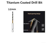 HSS Coated Drilling Bit Kit Featuring Fast Change Mechanism Suitable for Multiple Surfaces (3.0mm)