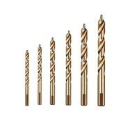 HSS Cobalt Drill Bits Set, 6pcs 3-10mm Step Straight Shank for Metal Wood Plastic, Triangle Handle Hole Cutter Tools
