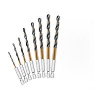 HSS High Speed Steel 8PCS Drill Bits Set with Quick Change Hex Shank Long Lasting Performance for Wood, Plastic, and Thin Iron Drilling